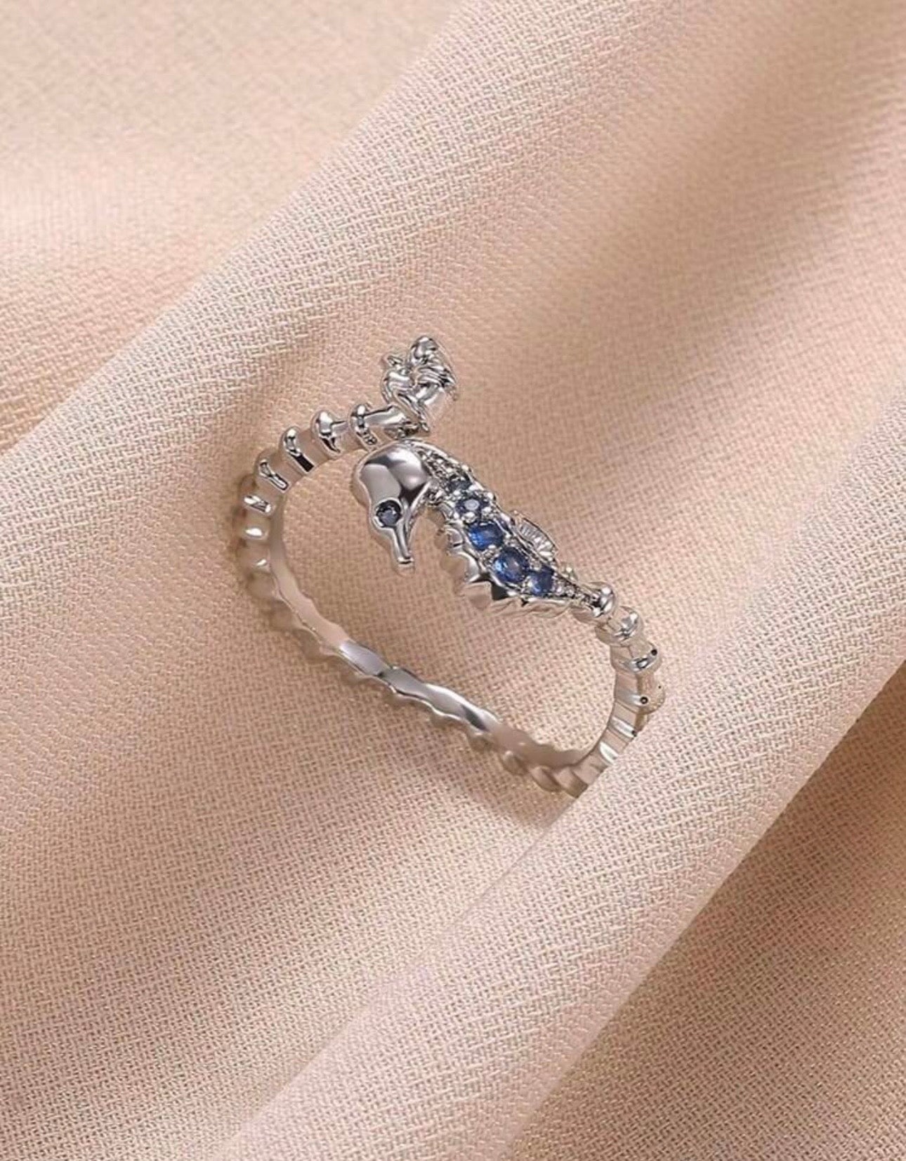 Blue Zirconia Seahorse