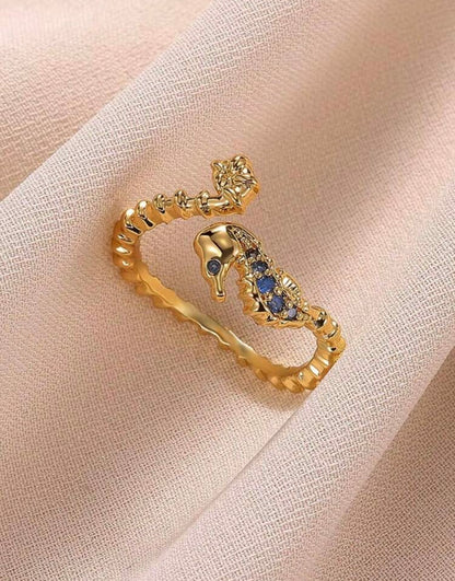 Blue Zirconia Seahorse